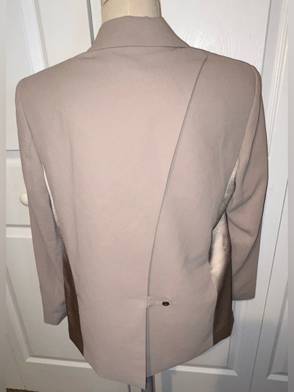 DKNY Two-Tone Satin-Front Blazer in Nude - Picture 2 of 7